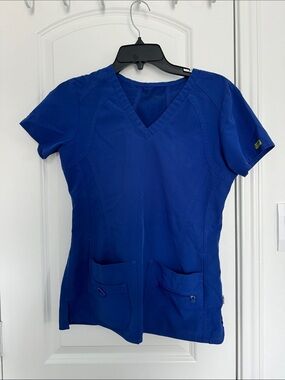 Royal Blue V-Neck Women's Scrub Top